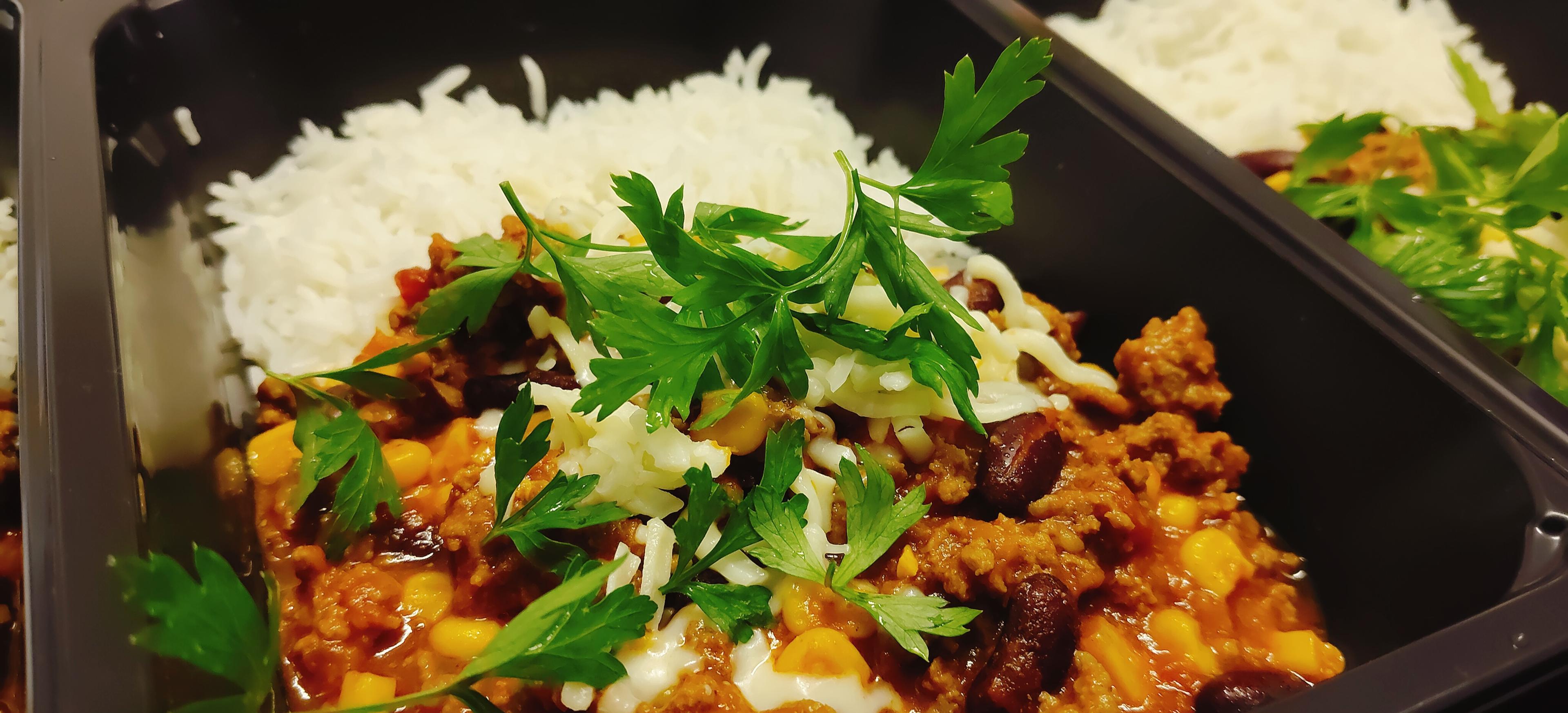 Chili con carn ,riz